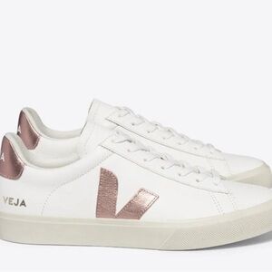 Veja Women's White and Pink Sneakers